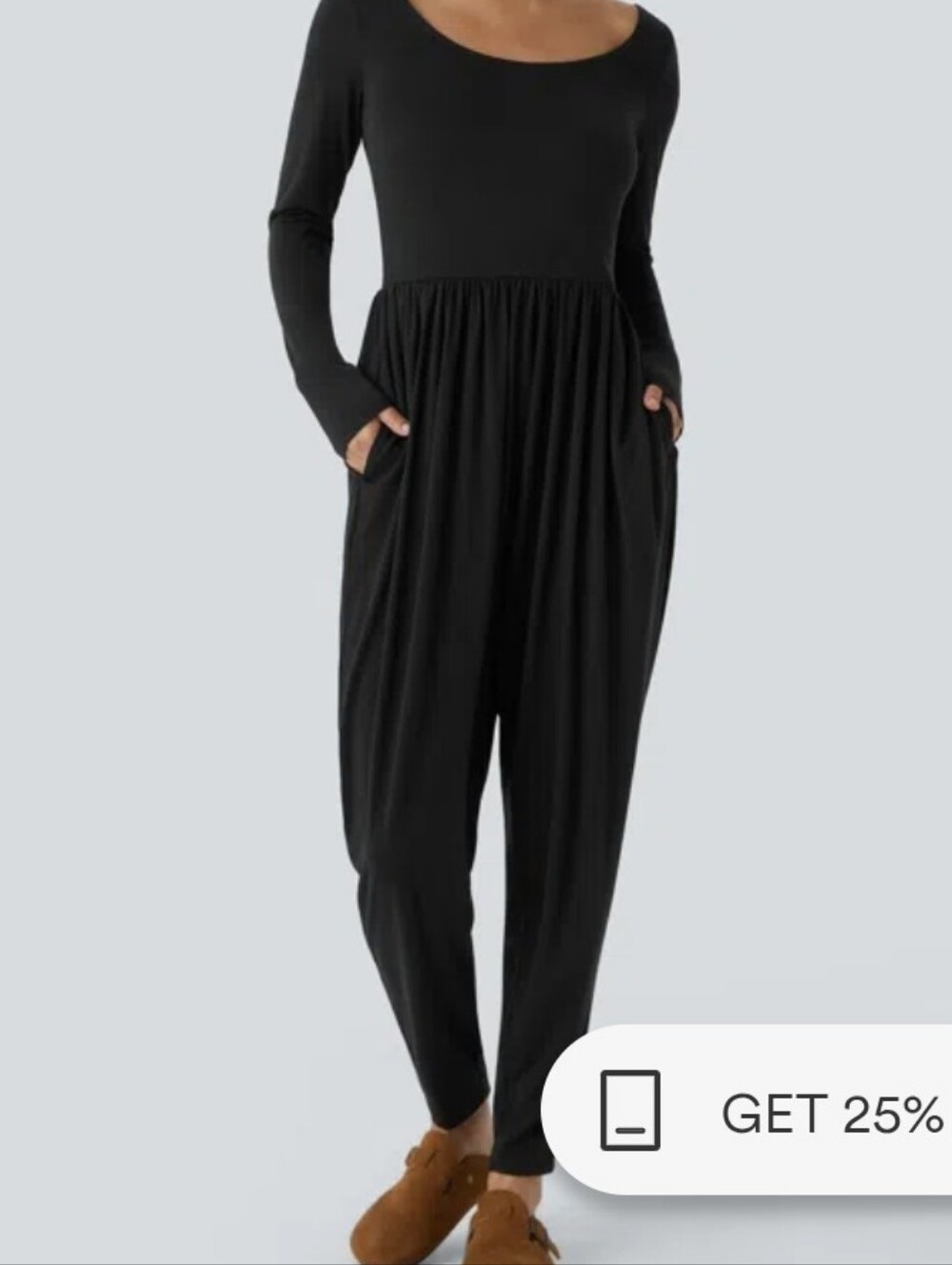 HALARA Wine Burgundy Long-Sleeve Jumpsuit
